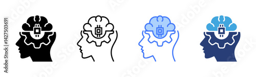 Artificial Intellegence icon sheet multiple style collection