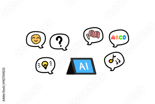 子供　タブレット学習　勉強　教育　学習