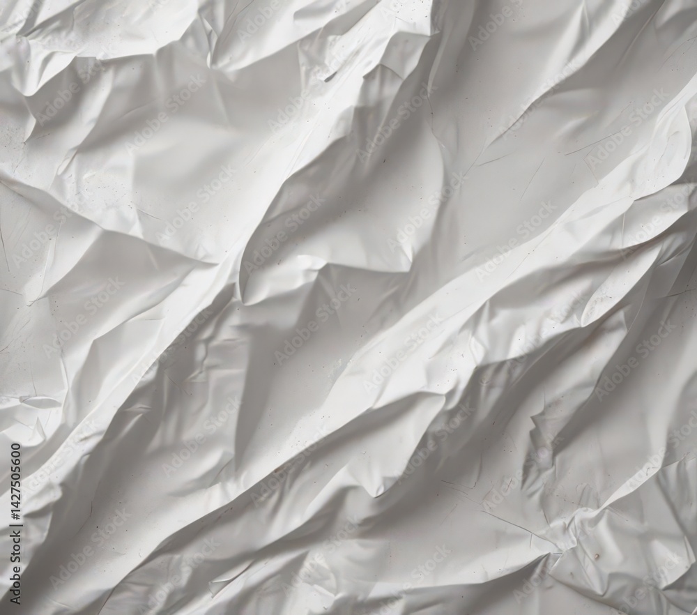 Deep creases and wrinkles texture a crumpled white poster , visual, photography Deep creases and wrinkles texture a crumpled white poster , visual, photography