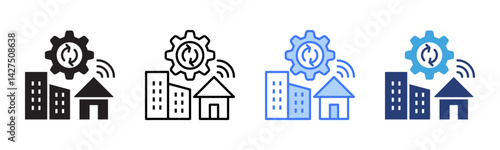 Hybrid Work icon sheet multiple style collection