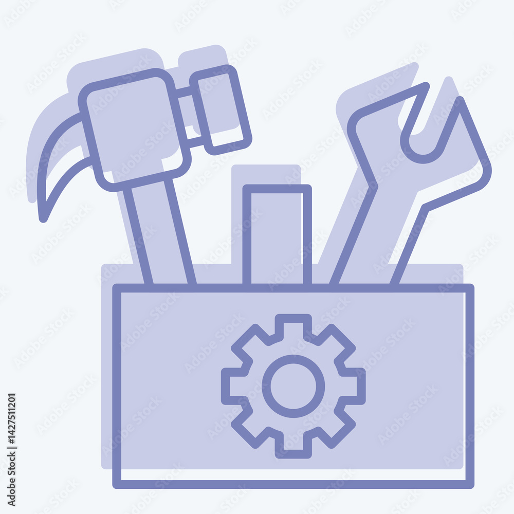 Icon Tool Box. related to Repair Tools symbol. two tone style. design editable Icon Tool Box. related to Repair Tools symbol. two tone style. design editable