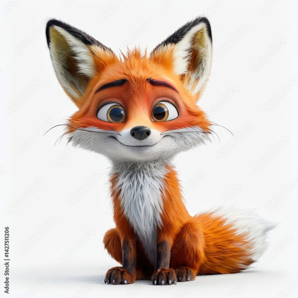 Obraz premium an AI Image Generator, Adorable Cartoon Fox Character