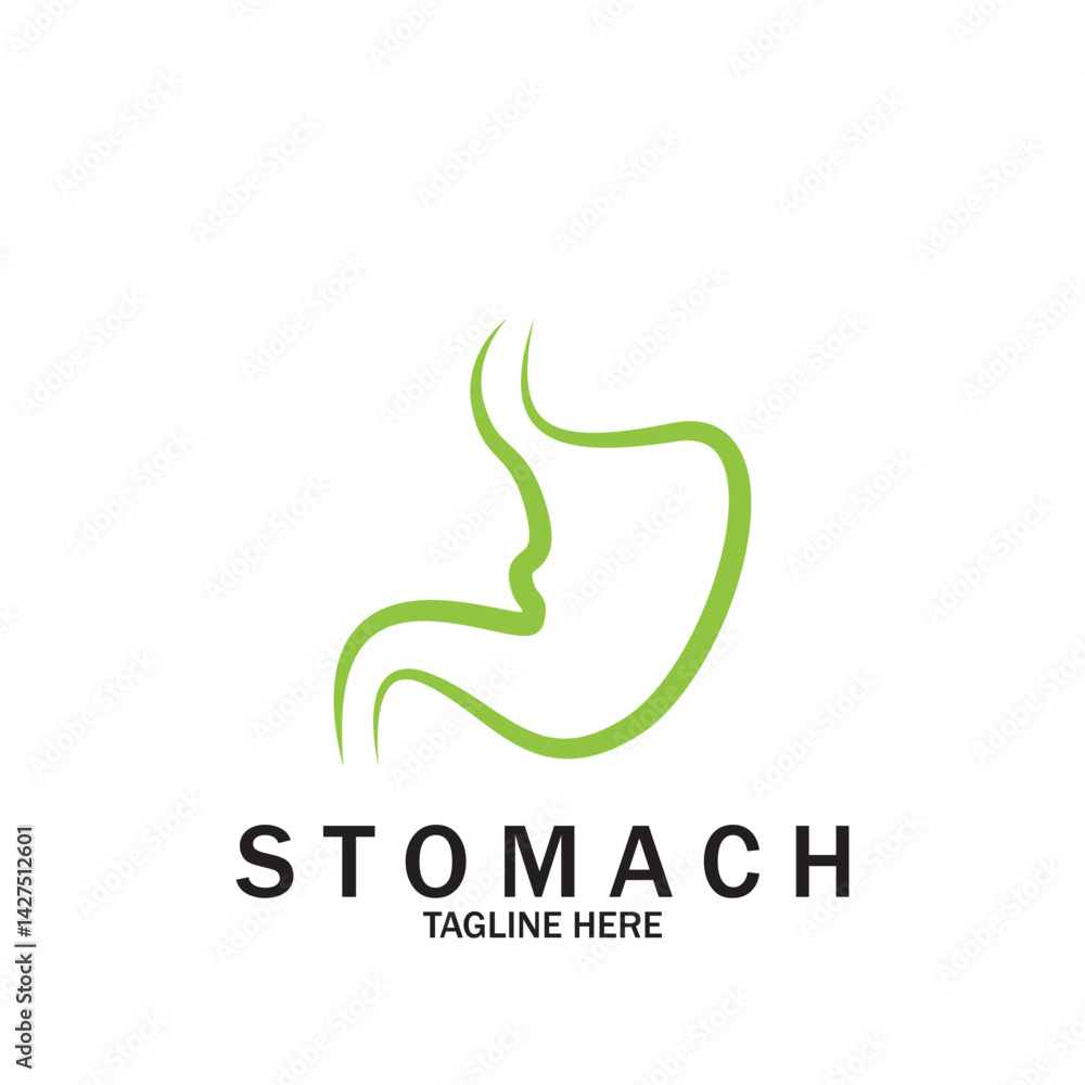 Fototapeta premium Stomach Logo vector illustration design creative Gastroenterology Healthy Logo element icon Stomach healthcare icon vector template