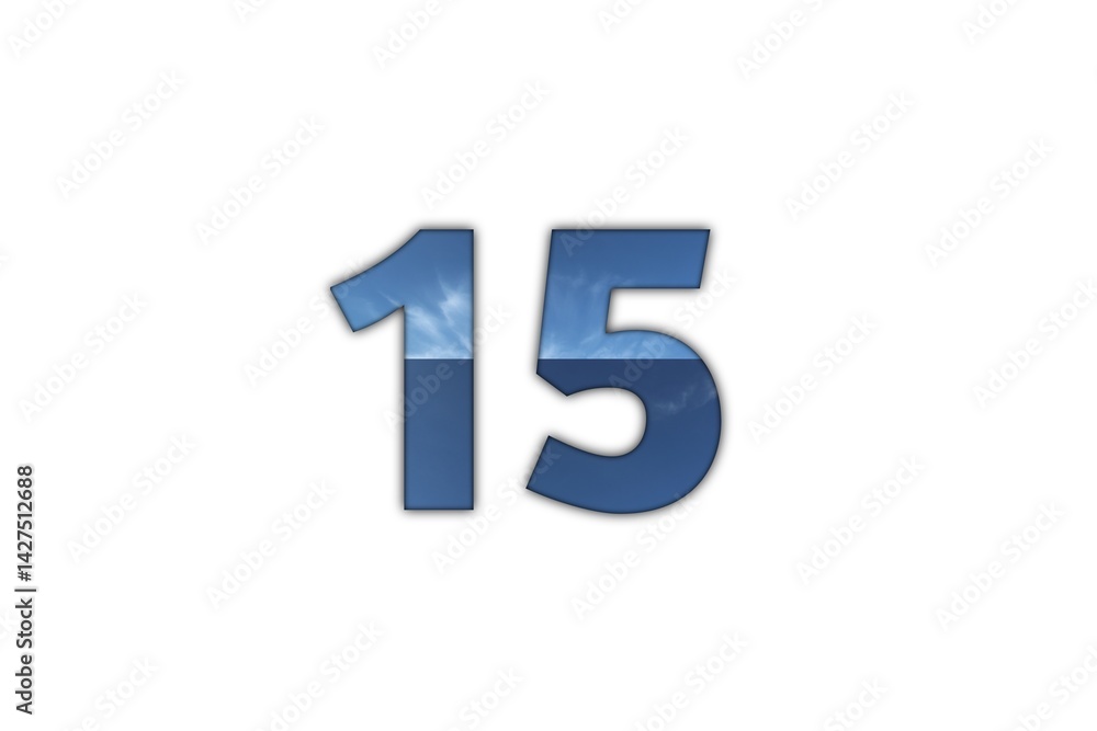 Number Fifteen Sky and Sea Design Graphic Number Fifteen Sky and Sea Design Graphic