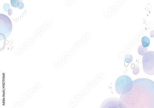 バブルのような水彩マーブルのフレーム