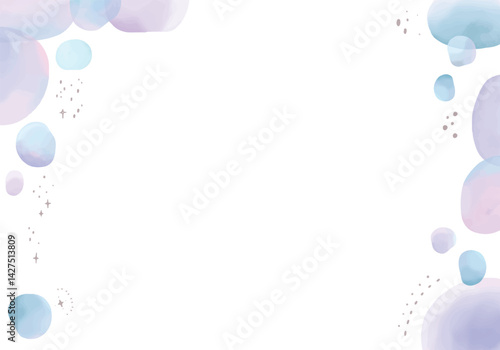 バブルのような水彩マーブルのフレーム