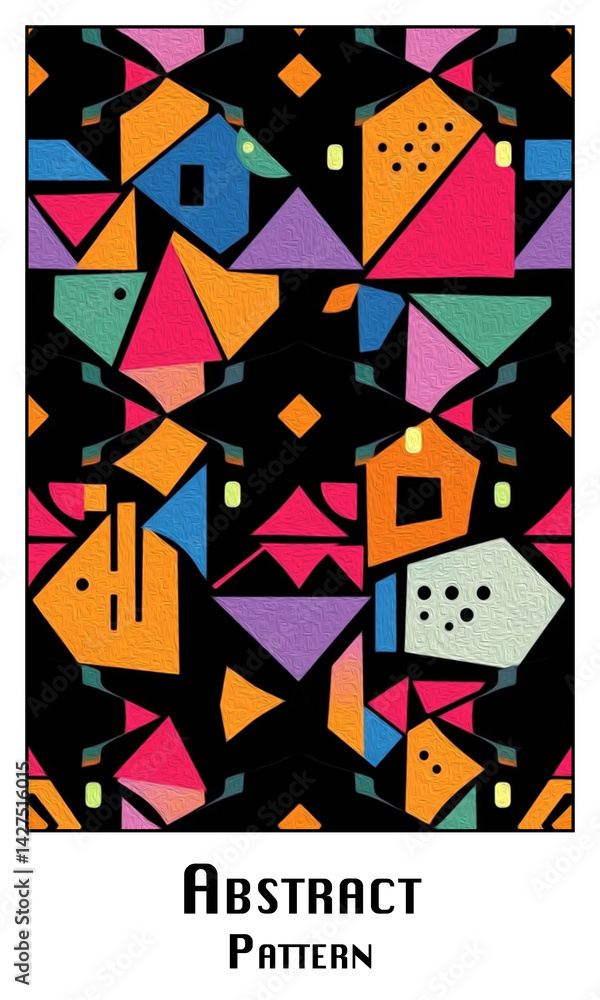Fototapeta premium Abstract illustration for printing on wall decorations, fabric pattern, for use in graphics. Oil painting