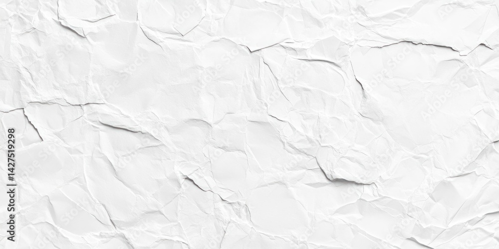 Fototapeta premium Abstract Crumpled White Paper Texture Background: A High-Resolution Image for Design Projects