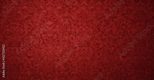 Intricate red damask floral wallpaper, rich texture , decor, elegant, home
