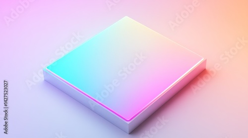 Wallpaper Mural Vibrant, iridescent square object Torontodigital.ca