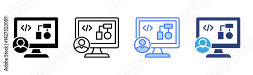 Software Engineer icon sheet multiple style collection