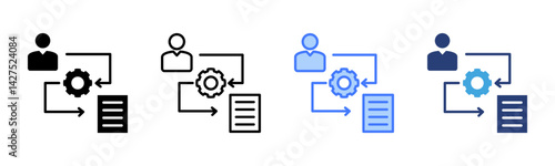Workflow icon sheet multiple style collection