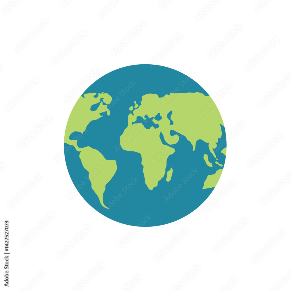 Naklejka premium Simplified global map