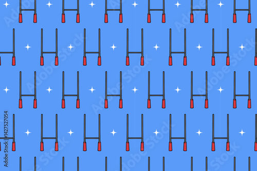 rugby goal with light colorful pattern on blue background. doodle american football goal seamless pattern background. goalpost of rugby seamless pattern for american football rugby sport merchandise