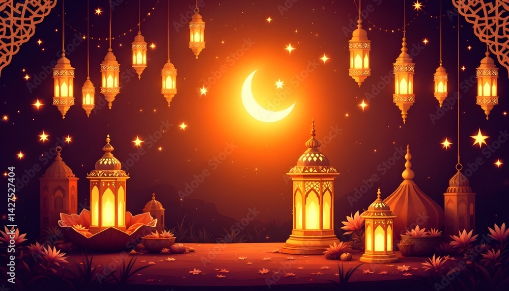 Obraz premium Design an Islamic, for Ramadhan or Eid celebration.