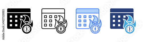 Deadline icon sheet multiple style collection