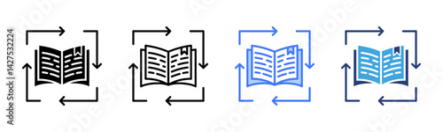 Continuous Learning icon sheet multiple style collection