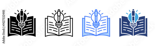 Learning icon sheet multiple style collection