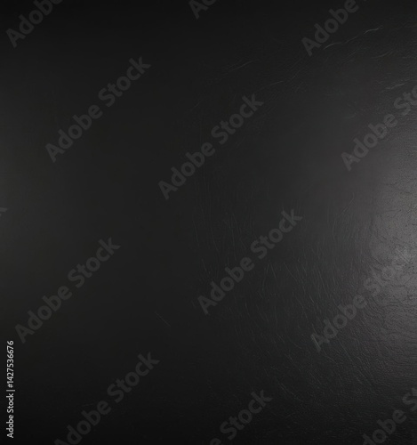 Sleek black leather, smooth texture, dark background ,  material,  glossy