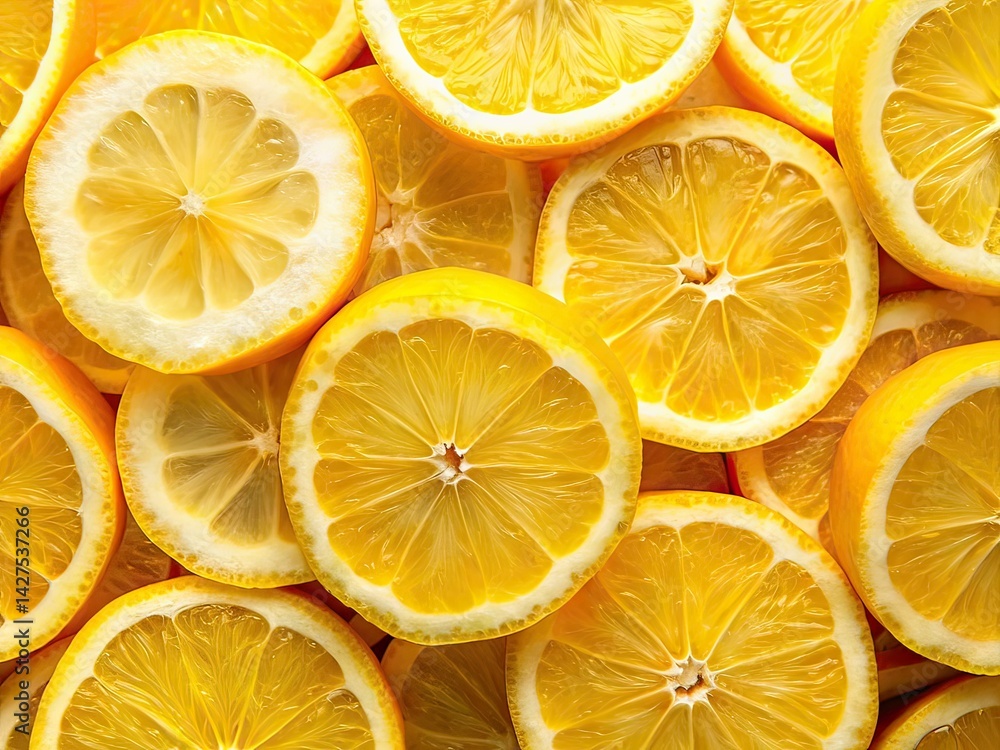 Meyer Lemon Close-up Macro Photography, Chopped Fruit Meyer Lemon Close-up Macro Photography, Chopped Fruit