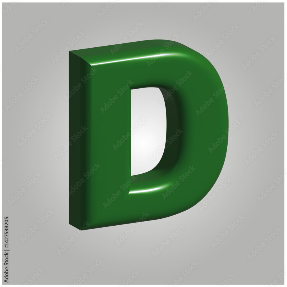 Letter C Green 3D Metalic View.ai Letter C Green 3D Metalic View.ai