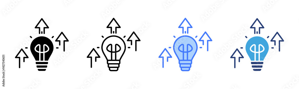 Innovation icon sheet multiple style collection Innovation icon sheet multiple style collection