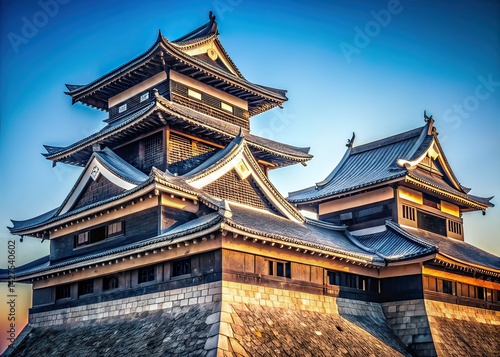 Wallpaper Mural Minimalist Kumamoto Castle Udoyagura & Tower AI Photo Torontodigital.ca