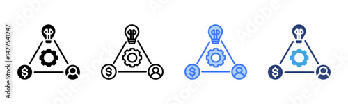 Business Model icon sheet multiple style collection