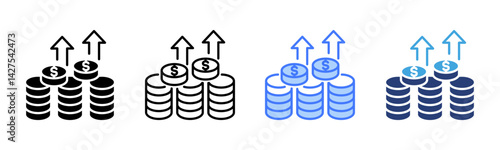 Profit icon sheet multiple style collection