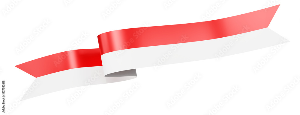 Indonesia Flag Ribbon Corner Border Illustration Indonesia Flag Ribbon Corner Border Illustration