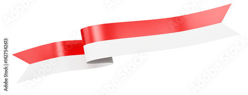 Indonesia Flag Ribbon Corner Border Illustration