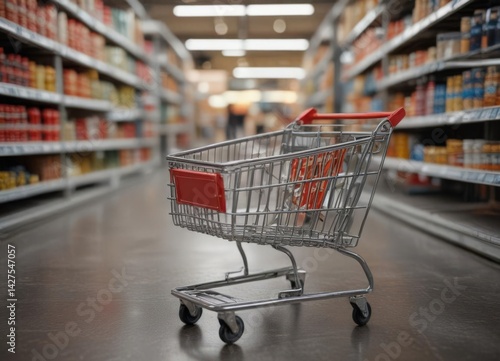 Wallpaper Mural A small house replica inside a supermarket shopping trolley ,  market, house,  miniature home Torontodigital.ca