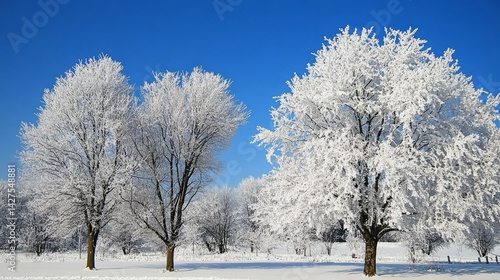 Snow Covered Trees in a Winter Landscape.