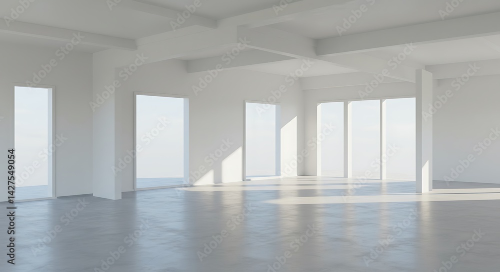 Fototapeta premium Three dimensional render of empty unfurnished room