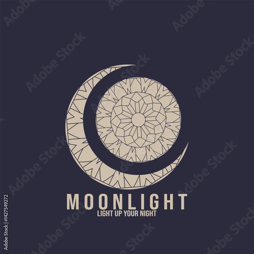 Moon Sun Mosaic abstract icon vector illustration template design