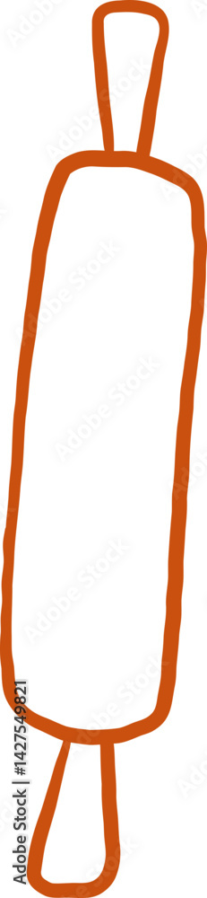Obraz premium Rolling Pin Line Drawing Illustration
