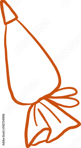 Line Art of an Icing Piping Bag