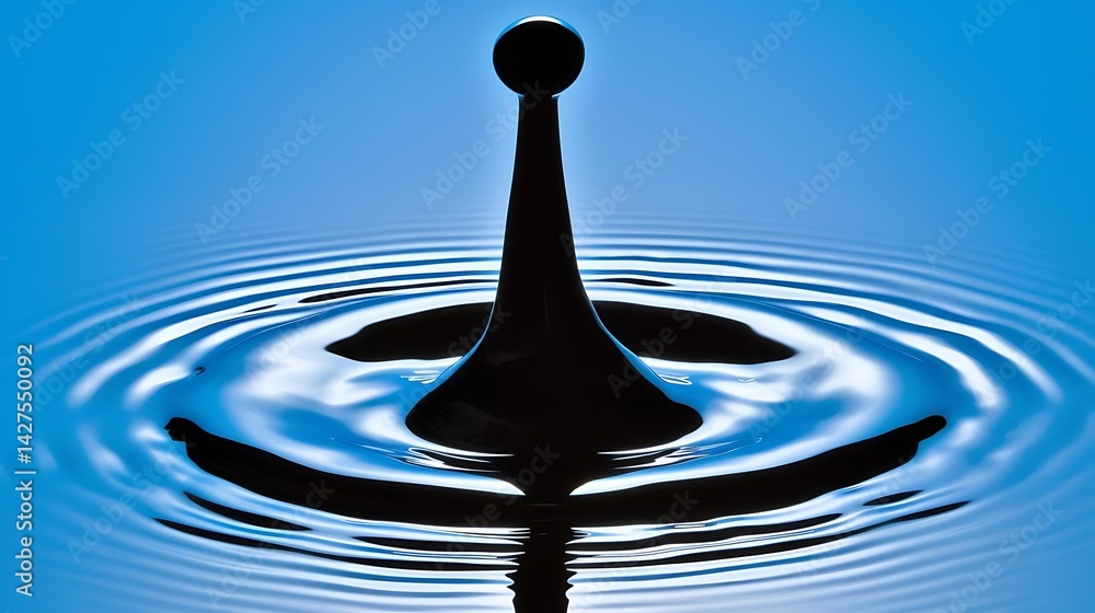 Captivating droplet impact captured in mesmerizing ripple effect close-up Captivating droplet impact captured in mesmerizing ripple effect close-up