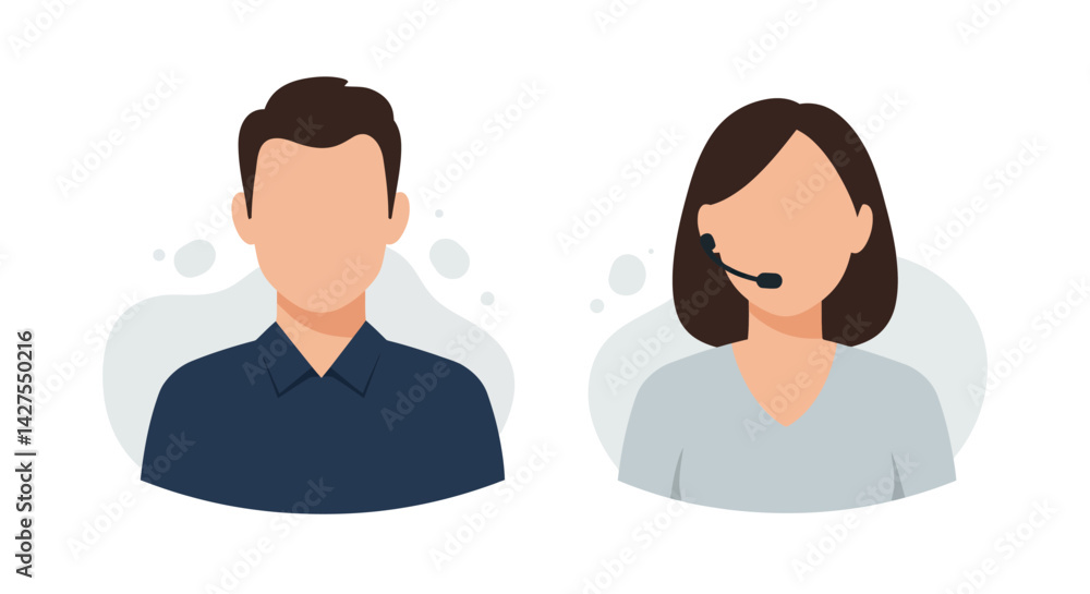 customer service set vector icon customer service set vector icon
