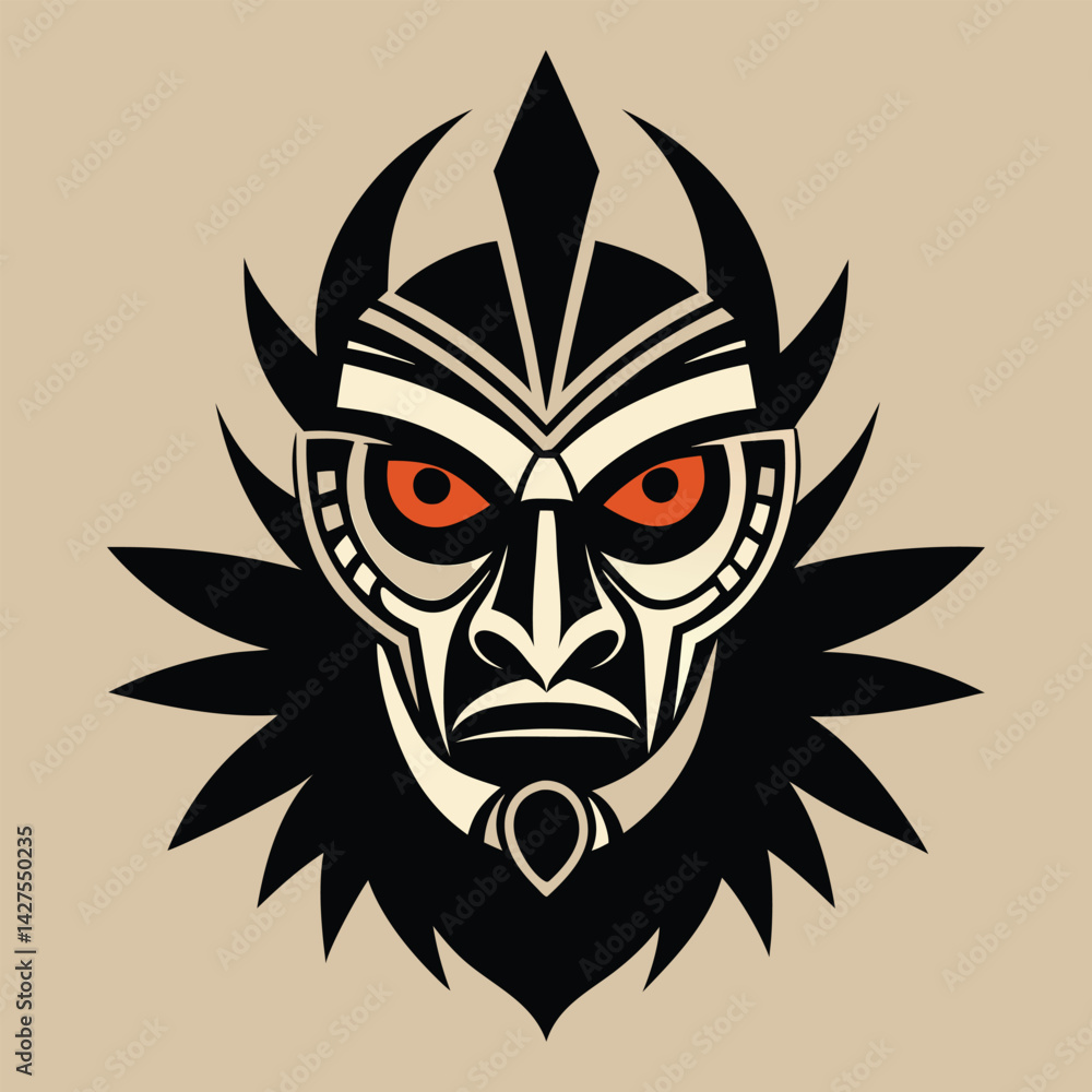 Fototapeta premium Head tattoo vector illustration design