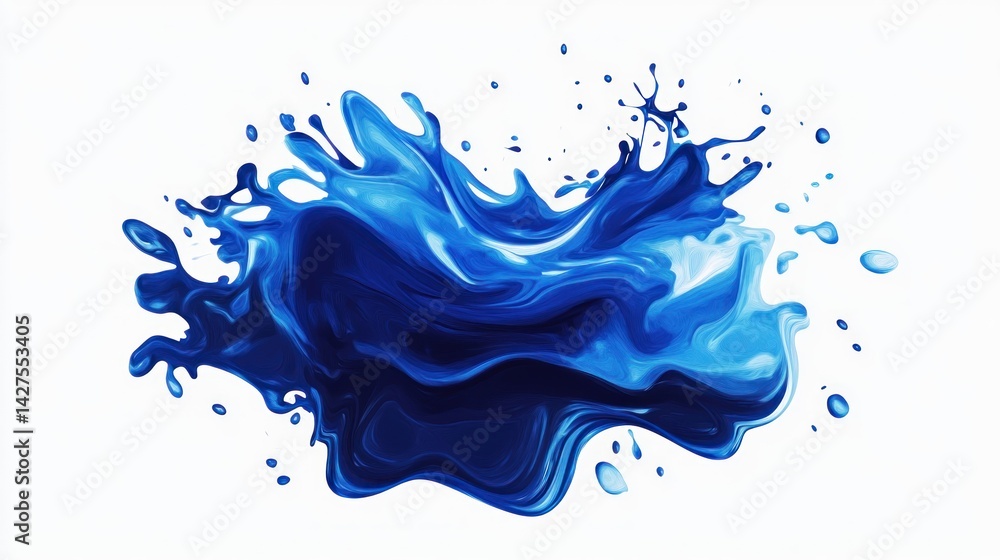 Fototapeta premium Abstract blue liquid splash