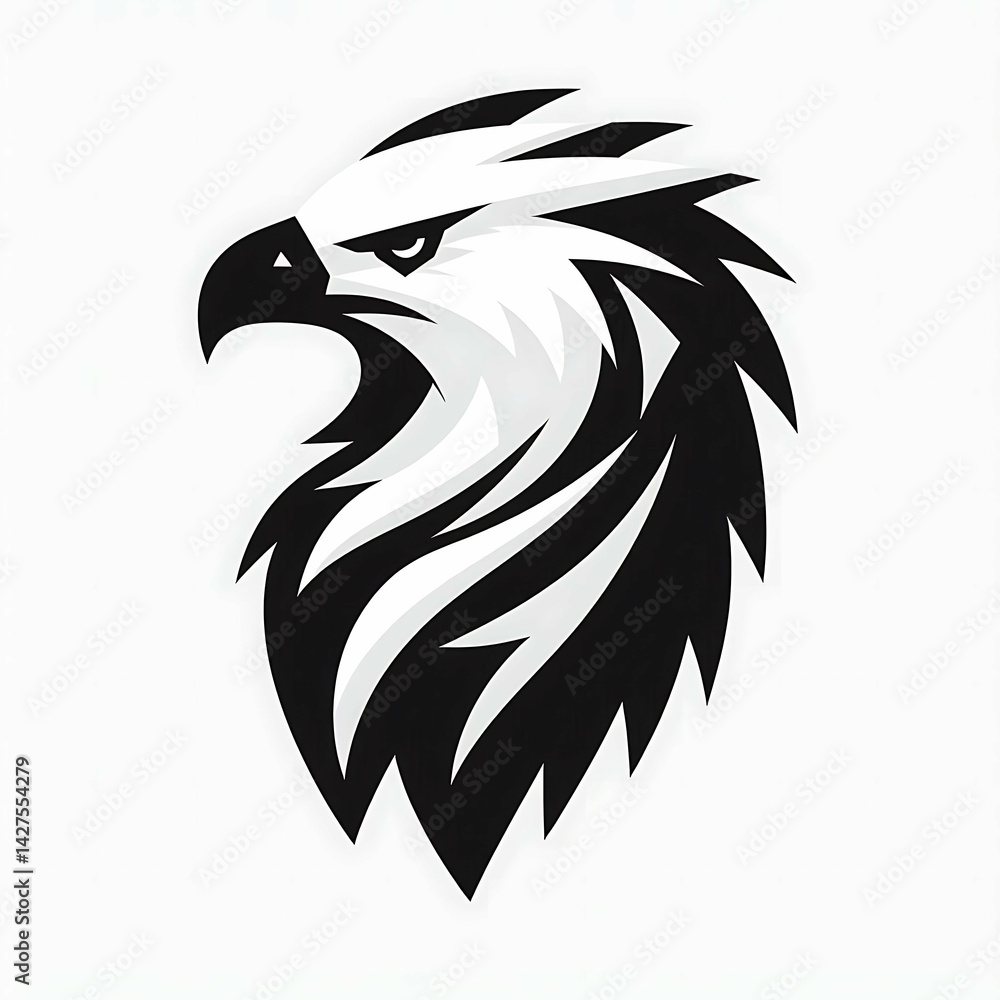 Fototapeta premium Bold Eagle Head Logo Design suitable for vehicle fleet livery designs