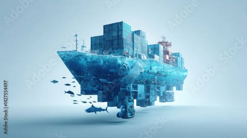 Urban landscape featuring a broken building reflecting challenges in blue economy and marine industry development in coastal areas