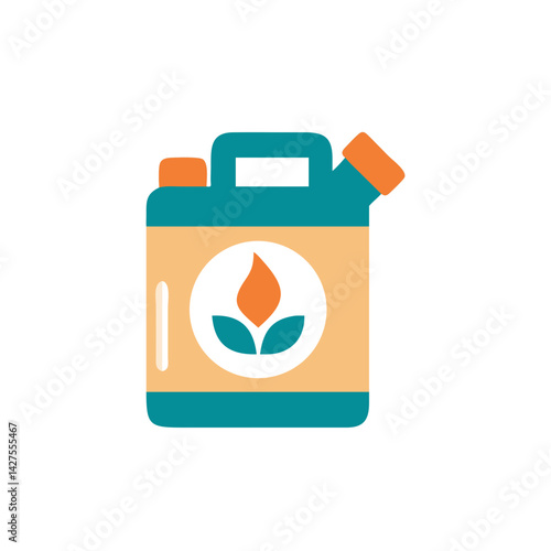 Eco fuel container icon in flat colorful style