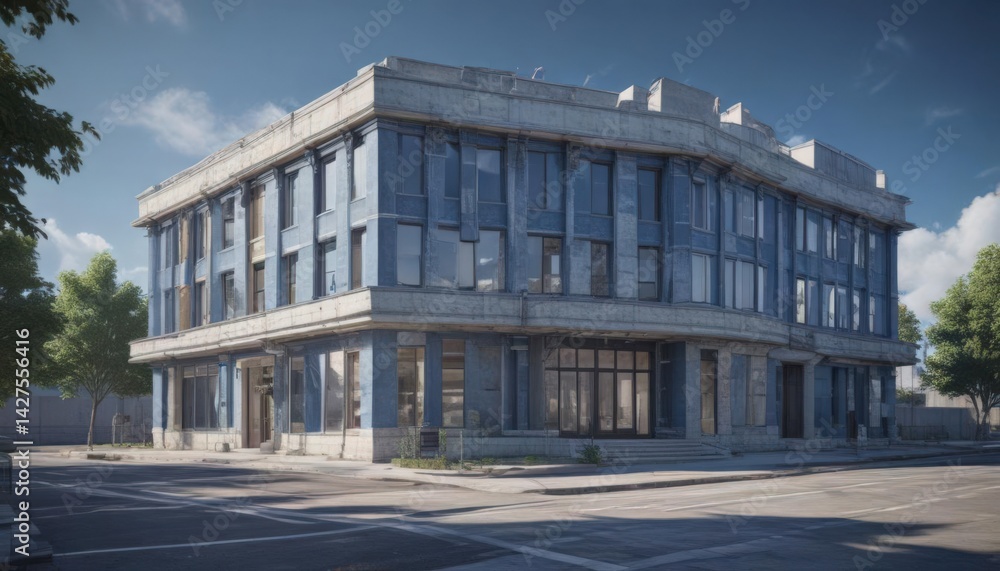 Blueprint photo effect on building, architectural design, technology, style, abstract Blueprint photo effect on building, architectural design, technology, style, abstract