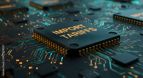 Import Tariffs on Semiconductor Chips Showing Circuit Board Details