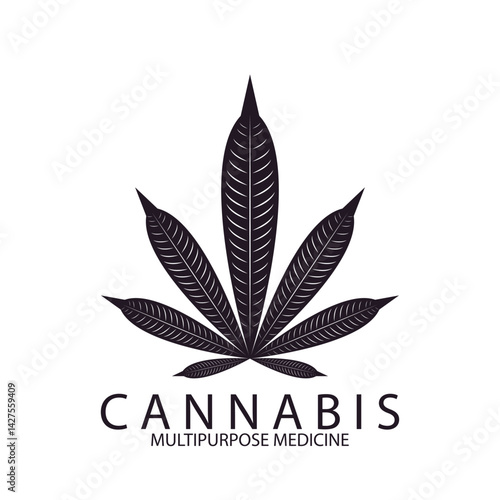 Pot Cannabis for CBD THC design logo icon vector illustration template design