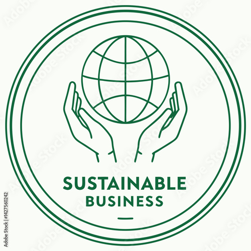 Sustainable Business Symbol: Eco-Friendly Practice, Green Company, Responsible Design.