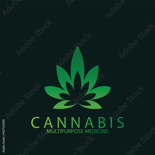 Pot Cannabis for CBD THC design logo icon vector illustration template design