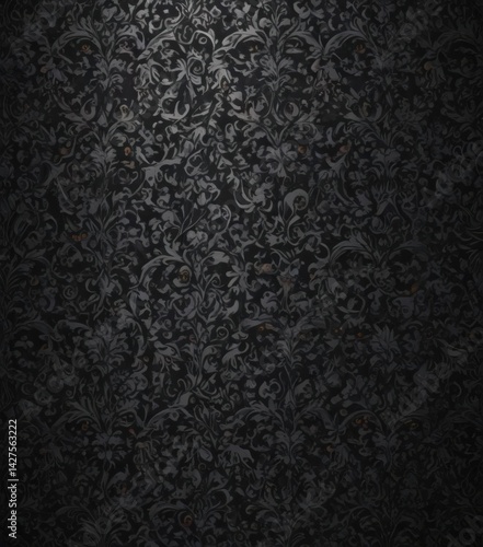 Obraz na płótnie Elegant gothic damask, deep shadows, repeating pattern, decoration, illustration, sophisticated w salonie
